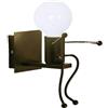 VR VETRINEINRETE Vetrineinrete® Applique da parete decorativo a forma di omino lampada da muro in metallo attacco E27 arredo casa (Omino Seduto Nero)