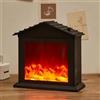 Maimeili Simulato LED Camino Lanterna USB & Batteria Alimentato Luce Senza Fiamma Con Simulazione Fiamma Tavola Lampada Decorativa Mini Ornamento Camino Per Accogliente Home Decor Burner Elettrico Di Legno