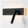 Mjsdjof Applique da parete a tubo lungo, lampada da lettura da comodino, faretto a LED piccolo moderno, applique da parete in metallo a strisce con funzione di regolazione della rotazione a 350°, lamp