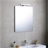 Kiamami Valentina - Specchio Bagno 60x70 cm | Reversibile | Con Lampada Cromata a Led e Telaio ABS Grigio | Facile Installazione | Per Spazi Contenuti | Specchio per arredo bagno Design