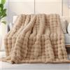 Miyacare Coperta Plaid Super Morbida Pile Peluche di Coniglio Caldo e Spesso, Caldo accogliente divano tiro, Versatile Coperta Matrimoniale per Camera da Letto Viaggi (Beige taupe, W100 x L160CM)