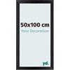 yd. Your Decoration - Cornice 50x100 cm - Nero Opaco - Decorativa Parete in Legno con Vetro in acryl - Antiriflesso - 50x100 Cornice - Mura