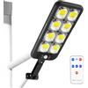 GENERIC Lampioni stradali ad energia solare - Luce solare da giardino a LED luminosa migliorata - Luce di inondazione di sicurezza con sensore di movimento con telecomando, luci di parcheggio dal tramonto