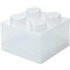 Room Copenhagen LEGO Storage Brick 4 manopole Glitter Light Translucent - Scatola portaoggetti impilabile in plastica con coperchio, per bambini e adulti, organizer da scrivania e scatola dei