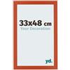 yd. Your Decoration - Cornice 33x48 cm - Arancione - Decorativa Parete in Legno con Vetro in acryl - Antiriflesso - 33x48 Cornice - Mura