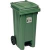 Stefanplast 6435 Bidone Immondizia con Ruote con Pedale, Plastica, Verde, 48 x 55 x 94 cm