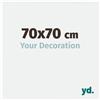 yd. Your Decoration - Cornice 70x70 cm - Bianco Lucente - Decorativa Parete in Plastica con Vetro in acryl - Antiriflesso - 70x70 Cornice - Evry