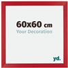 yd. Your Decoration - Cornice 60x60 cm - Rosso - Decorativa Parete in Legno con Vetro in acryl - Antiriflesso - 60x60 Cornice - Mura