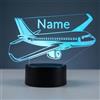 Optechvisual Lampada da aereo personalizzata con nome, luce notturna a LED, idea regalo | Regalo per piloti e appassionati di aerei, dimmerabile, telecomando, 16 colori, vetro acrilico Made in Germany