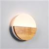 LIGKIN Applique da Parete LED Rotonda 6W Lampada da Parete Moderna Applique in Legno Luce calda Illuminazione Acrilica Luce Notturna per Camera da letto Scala Sorridoio