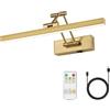 Pasoar Luce per quadri a batteria in ottone dimmerabile LED con braccio oscillante e funzione timer luce da parete senza fili