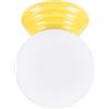 SOLLUX lighting Plafoniera Lampada da Soffitto - Faretto da Soffitto Ceramica Smaltata Vetro - 1 Paralume - Lampada LED Lampadina - Giallo Zori