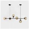 Moddeny 6 Luce E27 Lampadario Moderno Nord Europa Lampadario a sfera di vetro Industriale 51 pollici Lampada a sospensione per Soggiorno Sala da Pranzo Decorazione Arte Ristorante
