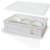 Akitaink Cassetta per Lievitazione Pizza e Pane | Contenitore per Impasto con Coperchio, Plastica Lavabile in Lavastoviglie, 30x40x10 cm (1 PORTAIMPASTO CON COPERCHIO)