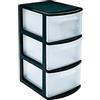 Acan Tradineur - Cassettiera Tamesis Multiuso a 3 cassetti - Senza ruote - Realizzata in plastica - 58,5 x 28,5 x 39 cm - Colore Nero