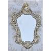 Pintici Specchio da parete antico ovale, stile barocco, specchio da bagno, 50x76 cm, specchio sfarzoso, ovale, specchio per corridoio (Oro argento)