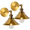 Moddeny 2 Pezzi Applique vintage dorate, applique industriali in metallo con angolo regolabile, lampade da comodino con attacco E27, illuminazione a parete per camera da letto soggiorno e veranda