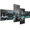 Runa Art Quadro XXL New York City 200 x 100 cm Stampa D'Arte Murale Tela Non Tessuta Decorazione Soggiorno Camera Da Letto 605441b