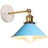 iDEGU Lampada da Parete Interno Vintage, 22cm Applique da Parete Retrò Lampadario Plafoniera Orientabile E27 Illuminazione da Parete Moderna per Camera da Letto, Soggiorno, Corridoio (Blu)