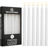 DECO EXPRESS Candele Lunghe Spirale, Set da 6 Candele Antigoccia Contorte, Lunga Durata, Non Profumato per Decorazione Casa, San Valentino, Festa della Mamma (Bianco, Set da 6)