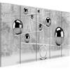 Runa Art Murali XXL 3D Palle 200 x 80 cm Grigio 5 Pezzi - Made in Germany - 504355b