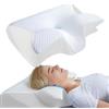 AAFGVC OrthoSleep - Sollievo che Aspettavi,Cuscino Ortopedico Memory Foam Allineamento Collo Colonna Vertebrale Prevenzione Dolori Posturali Sonno (Bianco)