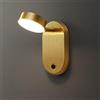 LANMOU HHKQ Lampade da Parete Orientabile con Interruttore Vintage, Applique da Parete a LED Comodino Luce da Lettura Faretto da Parete LED in Ottone per Soggiorno Ufficio Studio, 3000K-4000K-6000K,D