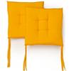 PARAMAISON Cuscini Sedia con Lacci Giunk, Set da 2 pezzi Quadro, Imbottito, Interni od Esterni, Non Sfoderabile, 40x40 cm, Vari Colori