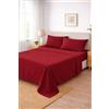 Corredocasa Completo Letto Lenzuola in Cotone, Qualità Made in Italy - PURO COTONE 100% Morbido e Traspirante in ogni Stagione - SET Lenzuolo Sotto con Angoli, Sopra e 2 Federe (Bordeaux, Matrimoniale)