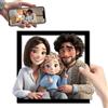 PSUNEY Personalizzato 3D Cartoon Style Photo Frame Segno In Legno Cornice Personalizzata per Foto di Famiglia 3D Cartoon Portrait Gift Caricatura Regali di Natale Coppia Anniversario