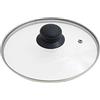vetrine inrete Vetrineinrete® Coperchio in Vetro temperato per pentole padelle con Foro Vapore 16 18 20 24 26 28 30 32 cm Bordo Acciaio (Ø30) B53