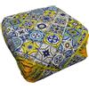 Russo Tessuti 6 Cuscini Sedie Cucina Coprisedia Imbottiti Vietri con Alette Giallo Blu Grigio-Giallo