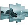 Runa Art - Quadri Alba Spiaggia 200 x 100 cm 5 Pezzi XXL Decorazione Murale Design Turchese 609551c