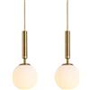 Fusmaker Lampada A Sospensione Moderna, Lampada A Sfera in Vetro Bianco Smerigliato Lampada A Sospensione E27 Luce Pendente Per La Camera Da Letto Da Cucina Corridoio Soggiorno Ufficio,2pcs