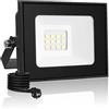 Litglobe Faretto LED da 10 W, per esterni, con spina e cavo da 3 m, 1000 lm, 3000 K, luce bianca calda, IP66, impermeabile, per cortile, giardino, garage