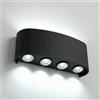 MAKA change your life quality Maka Applique da Esterno Interno Led da Parete 24W Lampade da Muro Plafoniera Moderna Luci Up Down 2400 Lumen Ip65 Impermeabile Fascio Luce Durata Illuminazione 40 mila ore (Nero, 6500K)