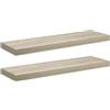 vidaXL Scaffali a Parete 2 pz Rovere 80x23,5x3,8 cm in MDF