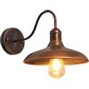 Moddeny IP54 Impermeabile Bronzo Antico Applique da Parete Antiruggine per Esterni, Casa Colonica a Collo di Cigno 9,44 Retro Lanterna per Portico Garage