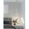 Partenopea® Lampada a Sospensione LED moderno a spirale Dimmerabile cambia 3 Tonalità Luce completa di Telecomando per interni cucina stanza letto soggiorno (ARGENTO)
