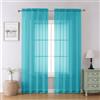 Chyhomenyc Tende trasparenti turchesi, lunghezza 213 cm, 2 pannelli, in morbido voile arioso, con tasca per asta, per camera da letto e soggiorno, ognuna 106 x 213 cm