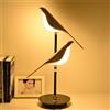 OOWOKS Lampada da Tavolo a LED Touch Dimmerabile Lampada da tavolo design a forma di uccello Lampada da Tavolo Moderna Lampada a Uccello Rotante e Regolabile Metallo-Acrilico Luce notturna Bird,2 birds