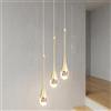 LIGKIN 2 luci LED Lampadario 10W Creativa Moderna Lampada a Sospensione Lungo Cristallo Luce da Soffitto Luce Calda Illuminazione per Soggiorno Ristorante Scala
