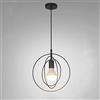 Mengjay Lampadario a bracci in stile industriale nordico del ferro, lampada a vento creativa dell'annata creativa, cucina, sala da soggiorno, bar, caffè(Nero)