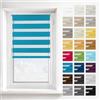 Estika Tenda a rullo giorno e notte senza forare, montaggio 2 in 1 (fissaggio a morsetto o a soffitto/parete) - 45 x 120 cm - Costa azzurra - per interni, semi-trasparente