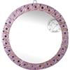 Hind Handicrafts Specchio rotondo da parete - Specchio rotondo con accento rustico per bagno, ingresso, sala da pranzo e soggiorno. Specchio rotondo in metallo per parete (viola, 40 x 40 cm)