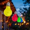 Spetebo Catena luminosa a LED a energia solare, con 10 lampadine a LED colorate, 450 cm, illuminazione decorativa da giardino con lampade colorate, decorazione per esterni, per feste, illuminazione