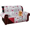Tata Home Copridivano Trapuntato Fronte Fantasia e Retro Tinta Unita Double Face Reversibile Misura 2 Posti con Elastico Antiscivolo Colore Bordeaux