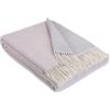 STTS International Plaid "Faro", in 100% misto lana merino e cashmere, da 140 x 200 cm, coperta per la casa, molto morbida, rosa-grigio, double face