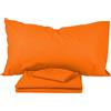 PASSION Completo letto, set lenzuola, Materiale 100% Puro Cotone, Lenzuola sopra, Lenzuolo sotto e 1 Federa da Letto, Biancheria da Letto Tinta Unita, Made in italy (Una Piazza e Mezza, Arancio)