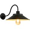 Moddeny applique da parete per esterni impermeabili lampade da veranda in ferro nero Luci da parete per esterni vintage a collo d'oca in stile rustico per garage ingressi e terrazze